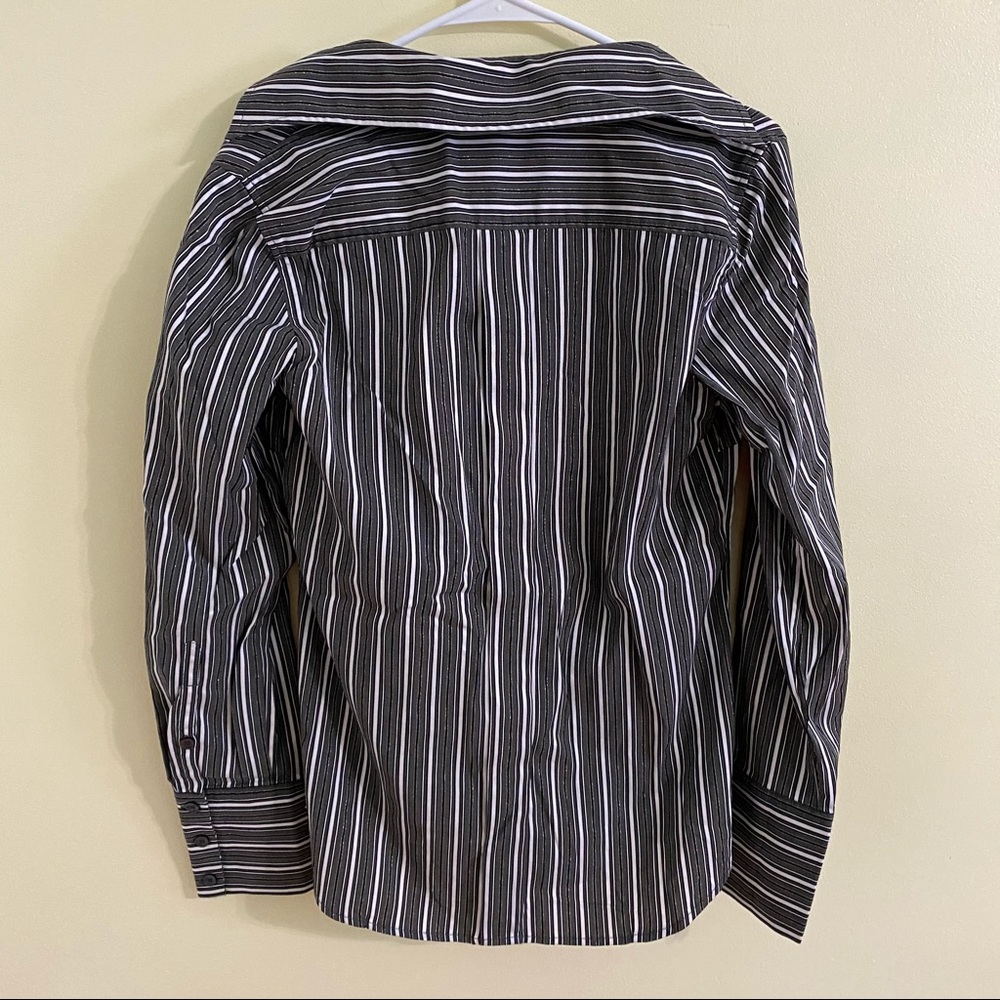 Express Striped Metallic Button Down Size M - image 5